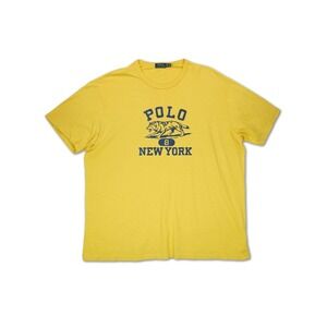 Polo Ralph Lauren New York Tee Wolf Pattern‎ Size 2XLT  Short Sleeve Yellow
